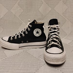 Converse All Star Black White High-Tops Chuck Taylor Lift Platform Sneaker 9